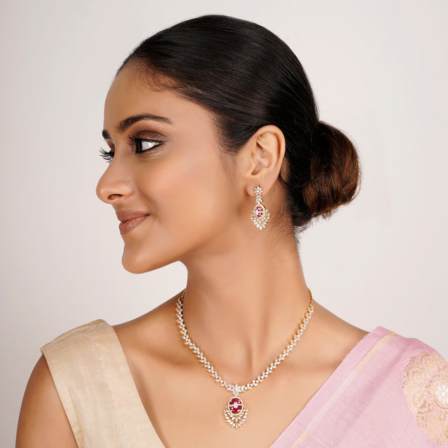 22k Gold Plated Zivara Zarya Necklace Set