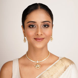 22k Gold Plated Kanaka Myra Necklace Set