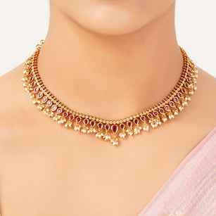 22k Gold Plated Sunheri Vaidehi Necklace Set
