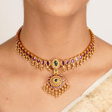 22k Gold Plated Kanaka Ravina Necklace Set