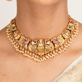 22k Gold Plated Kanaka Saanvi Necklace Set