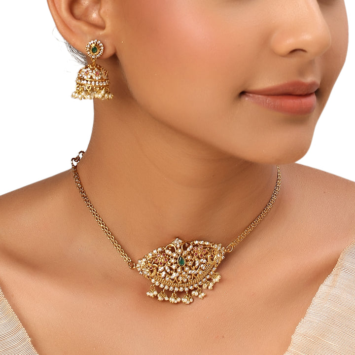 22k Gold Plated Kanchan Ambika Choker Set