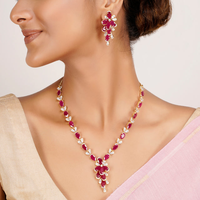 22k Gold Plated Zivara Zufina Necklace Set