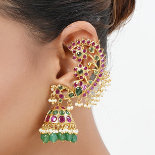 22k Gold Plated Varsha Aparajita Earrings