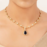 22k Gold Plated Gulnaar Neelam Necklace Set