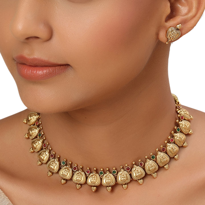 22k Gold Plated Kanchan Mahadevi Necklace Set