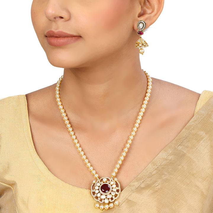 22k Gold Plated Sampada Kamalaja Necklace set