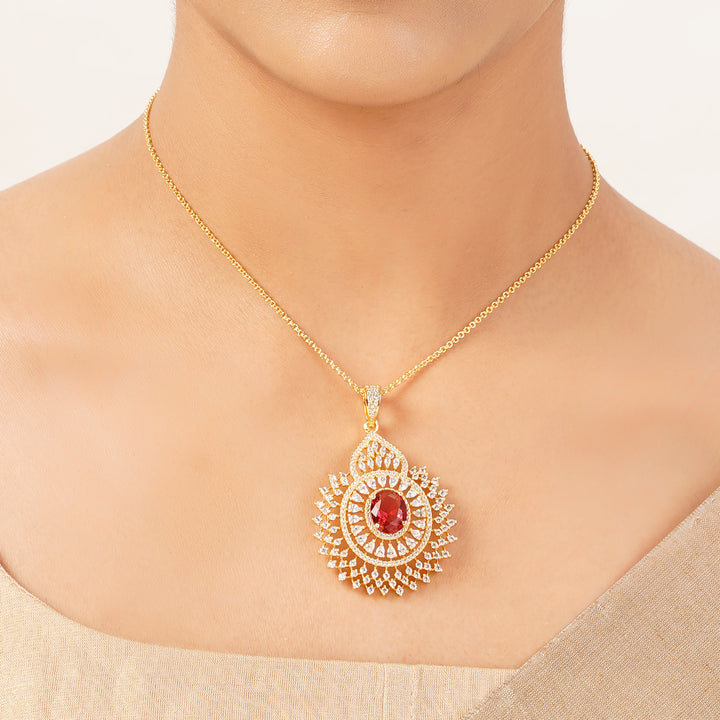 22k Gold Plated Gulnaar Tara Pendant Set