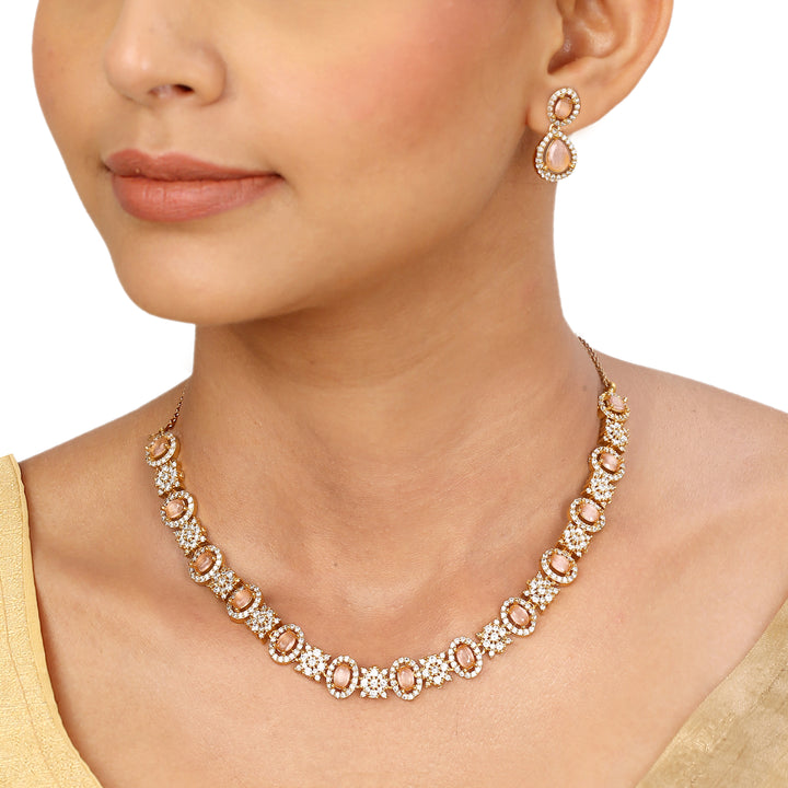 22k Gold Plated Sampada Kusumita Necklace set