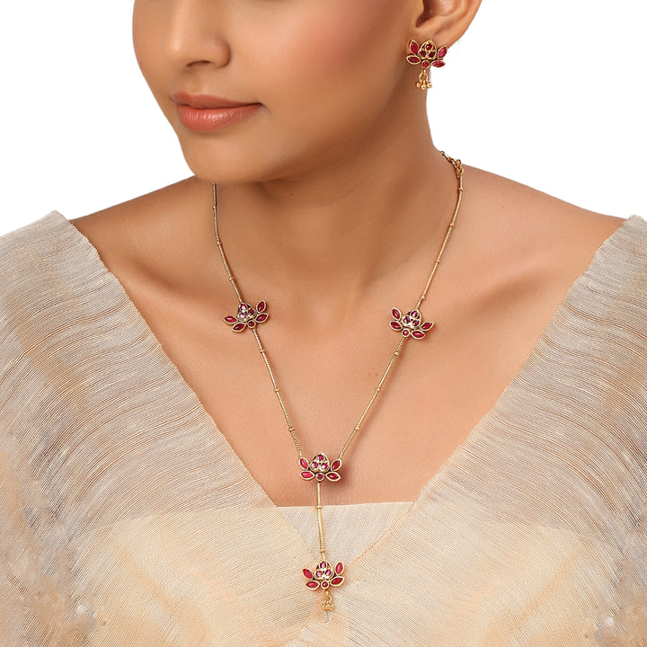 22k Gold Plated Kanchan Prabhadevi Necklace Set