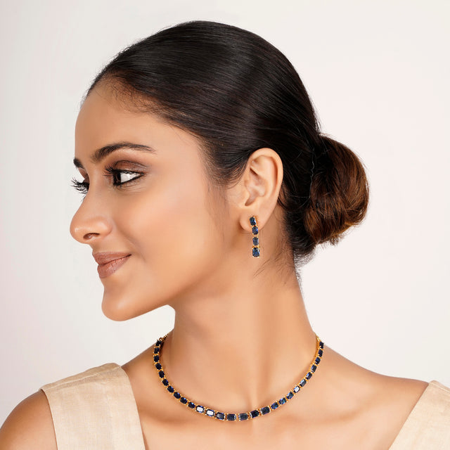 22k Gold Plated Zivara Neelraaj Necklace Set