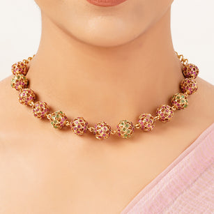22k Gold Plated Sunheri Gulnaar Necklace Set