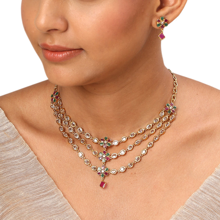 22k Gold Plated Kanchan Rajalakshmi Necklace Set
