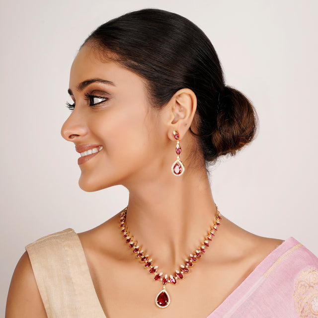 22k Gold Plated Zivara Zahira Necklace Set