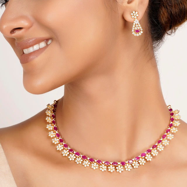 22k Gold Plated Zivara Pushira Necklace Set
