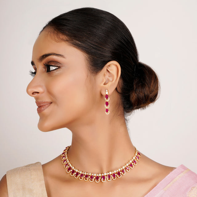 22k Gold Plated Zivara Vamika Necklace Set