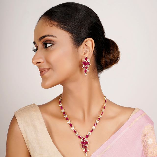 22k Gold Plated Zivara Zufina Necklace Set
