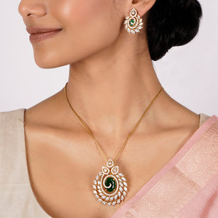 22k Gold Plated Nyra Falguni Pendant Set