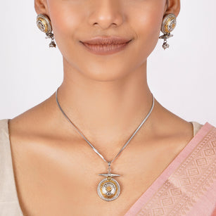 Gold/Silver  Nyra Anvika Pendant Set