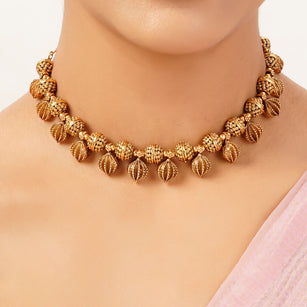 22k Gold Plated Sunheri Madhavi Necklace Set