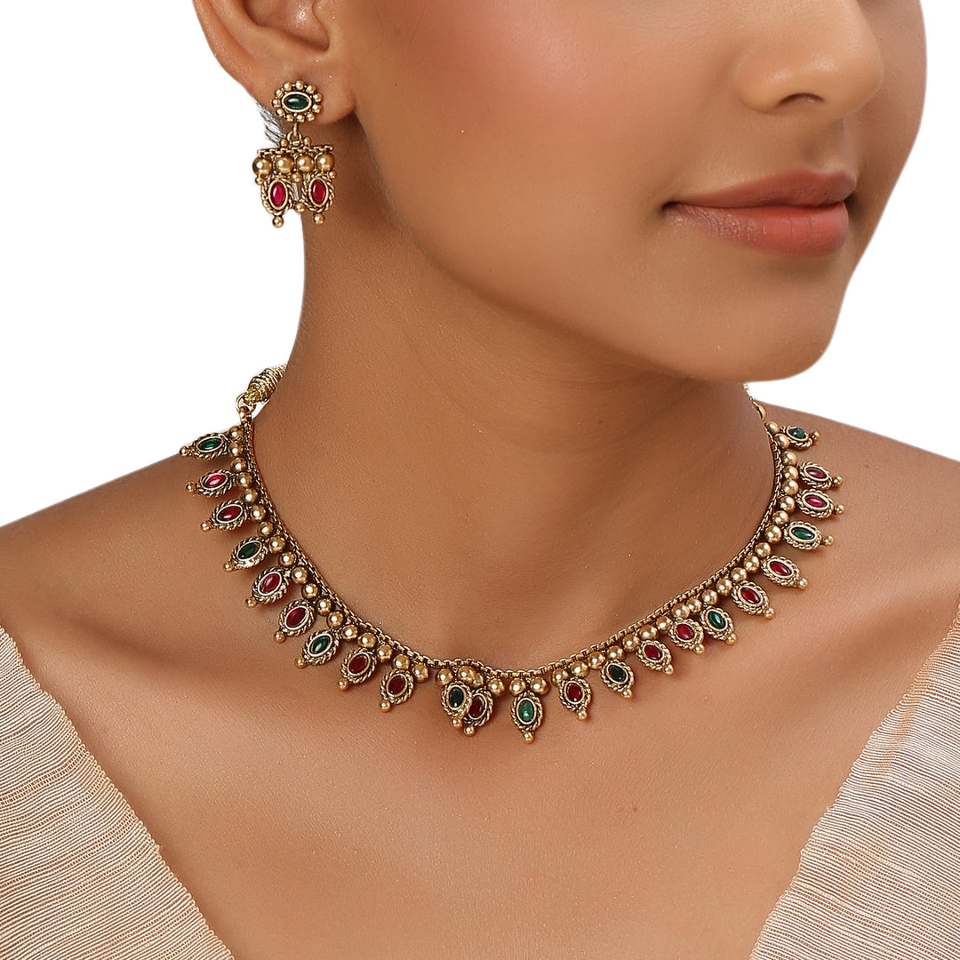 22k Gold Plated Kanchan Bhanupriya Necklace Set