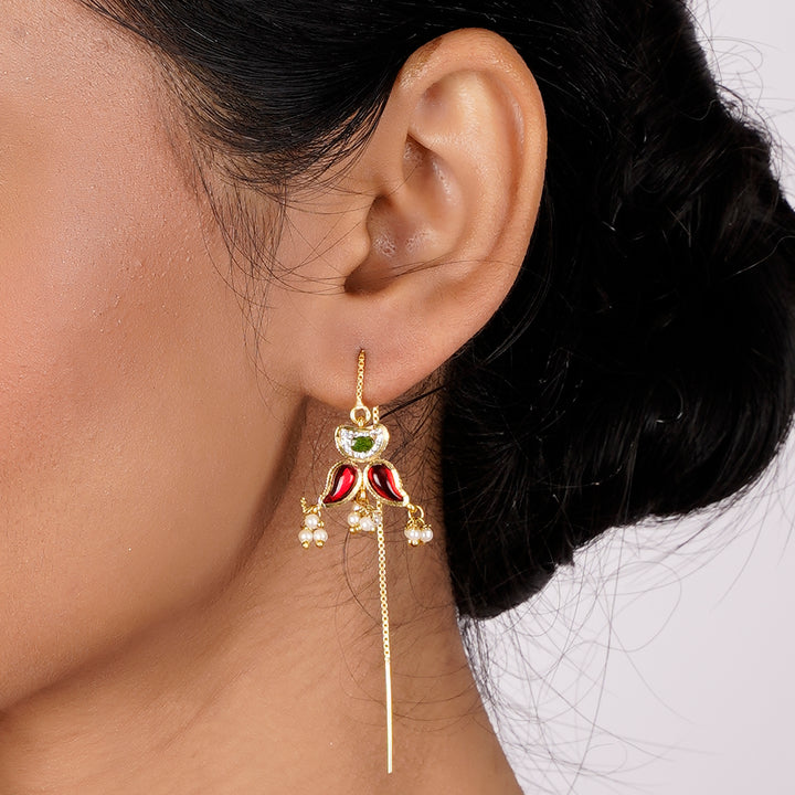 22k Gold Plated Sui Dhaga Tvarita Earring