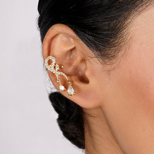 22k Gold Plated Jhilmil Noir Earclips