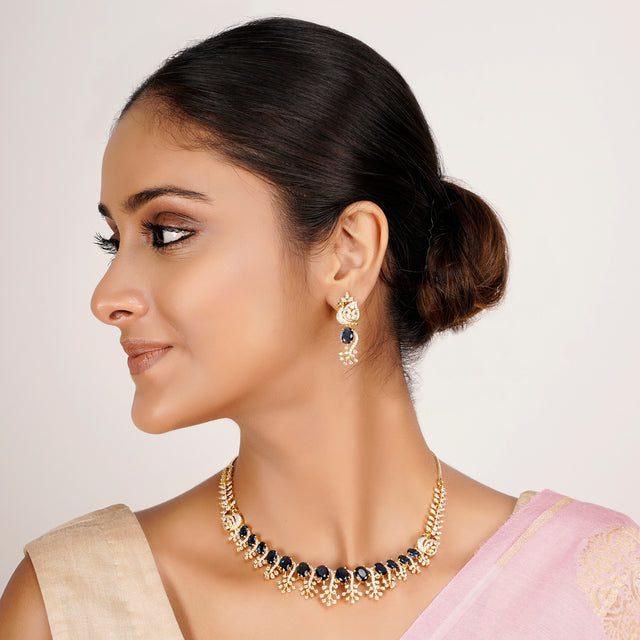 22k Gold Plated Zivara Tarang Necklace Set