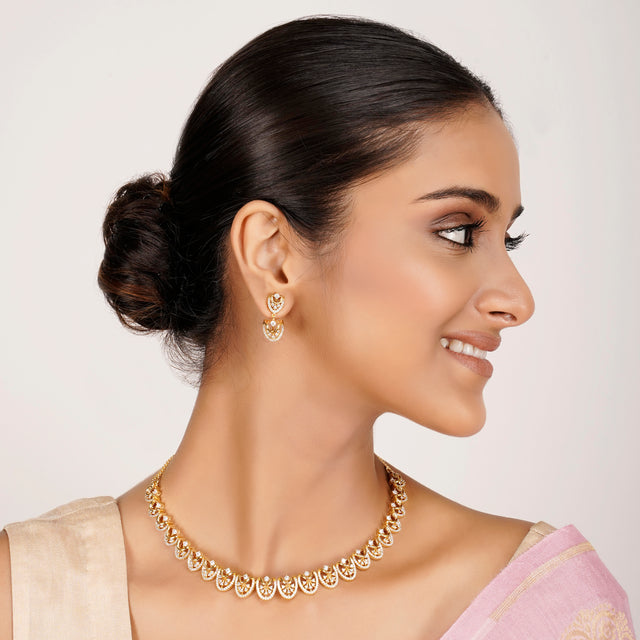 22k Gold Plated Zivara Hridaya Necklace Set