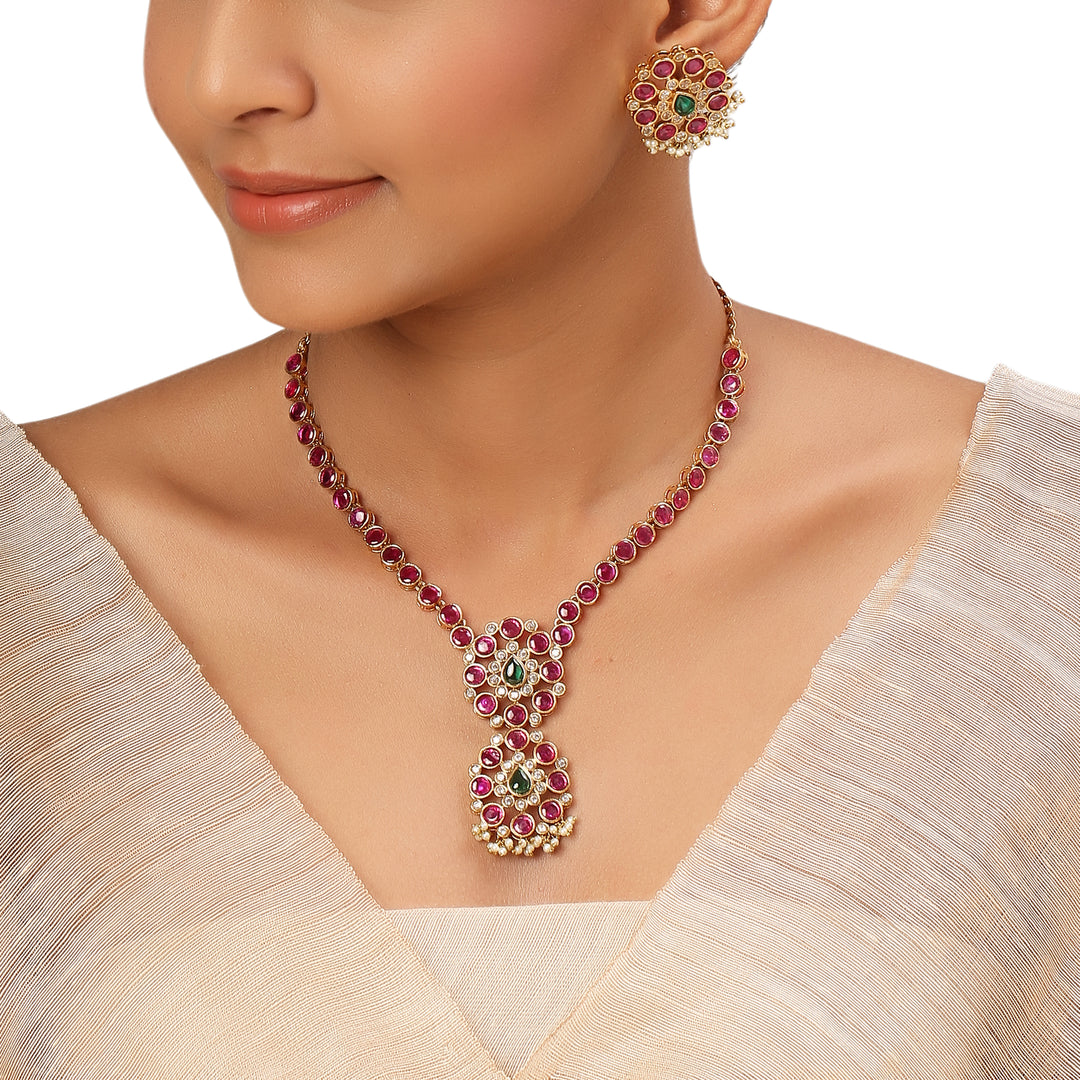22k Gold Plated Kanchan Chandana Necklace Set