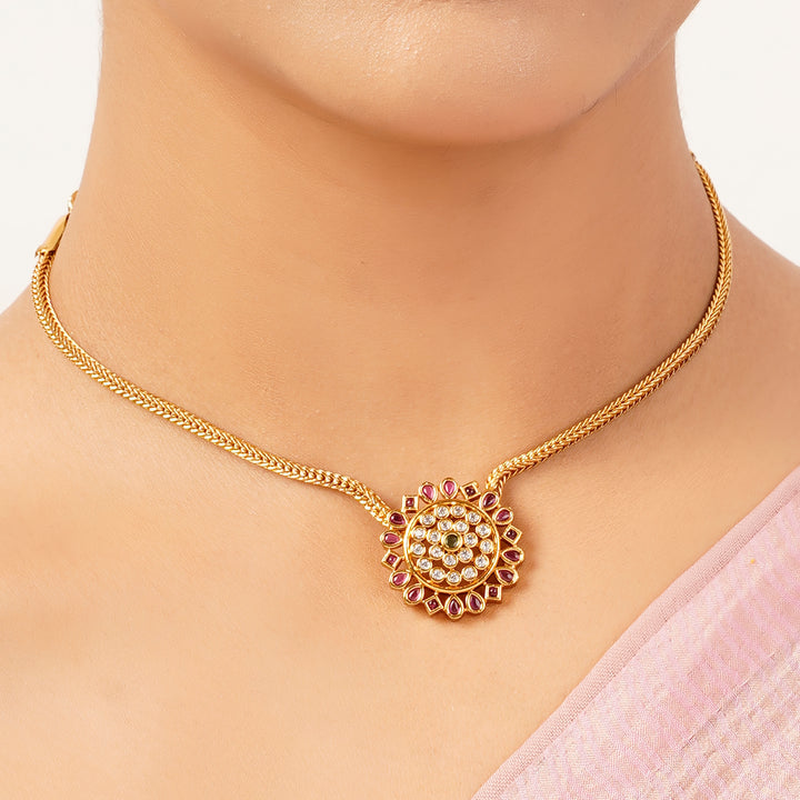 22k Gold Plated Sunheri Jyoti Necklace Set