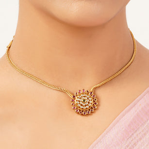 22k Gold Plated Sunheri Jyoti Necklace Set