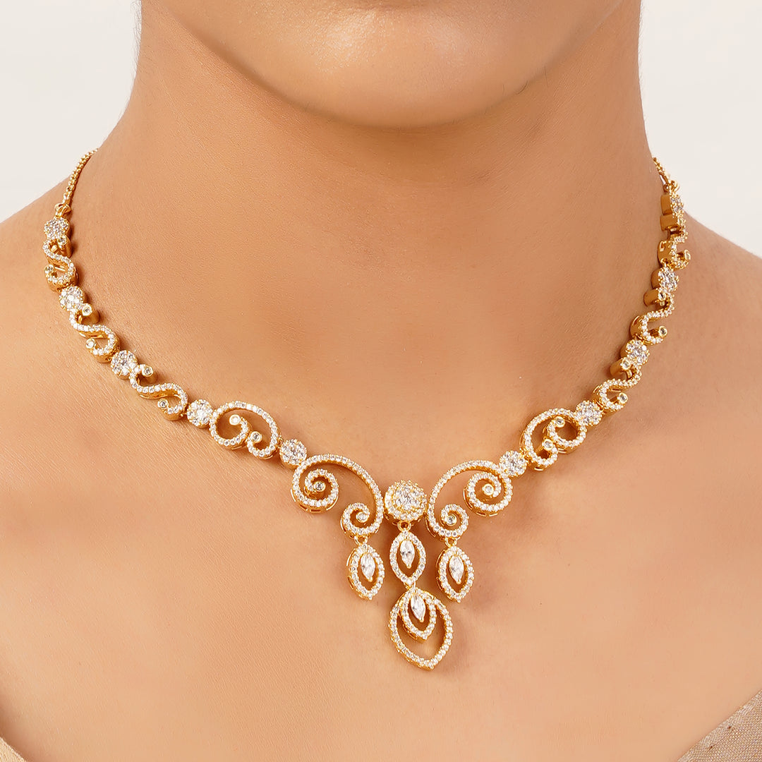 22k Gold Plated Gulnaar Kesar Necklace Set