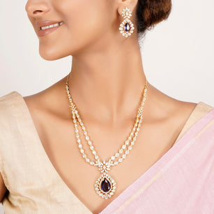 22k Gold Plated Zivara Neelaya Necklace Set
