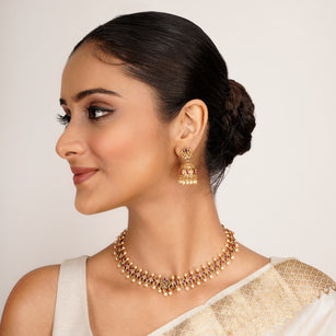 22k Gold Plated Kanaka Iravati Necklace Set