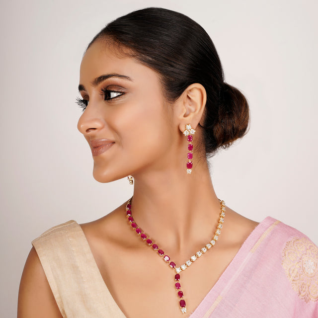 22k Gold Plated Zivara Vireya Necklace Set