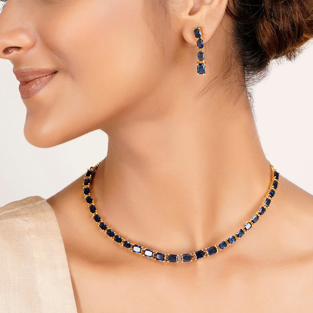 22k Gold Plated Zivara Neelraaj Necklace Set