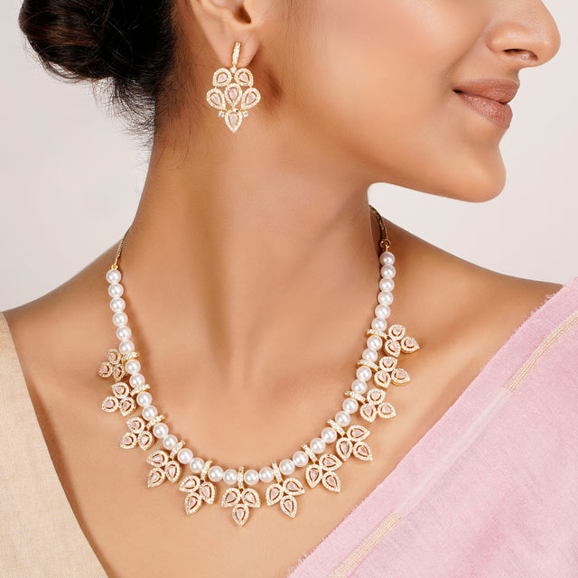 22k Gold Plated Zivara Saumil Necklace Set