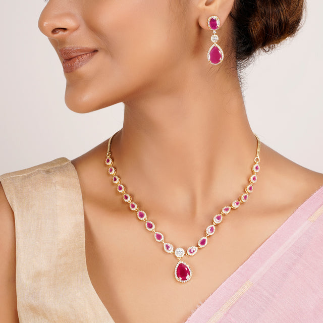 22k Gold Plated Zivara Vyomi Necklace Set
