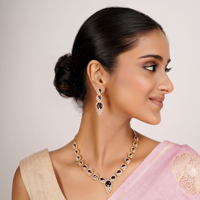 22k Gold Plated Zivara Viyara Necklace Set