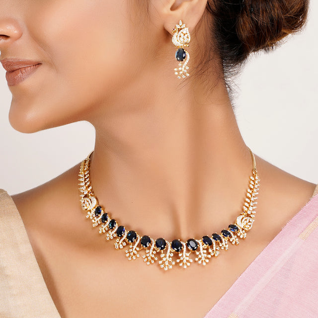 22k Gold Plated Zivara Tarang Necklace Set