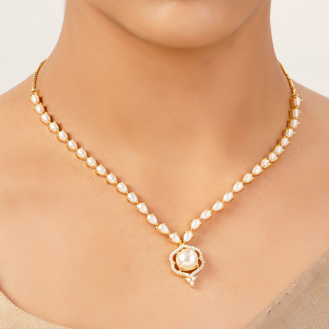 22k Gold Plated Gulnaar Pallav Necklace Set