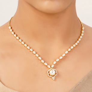 22k Gold Plated Gulnaar Pallav Necklace Set