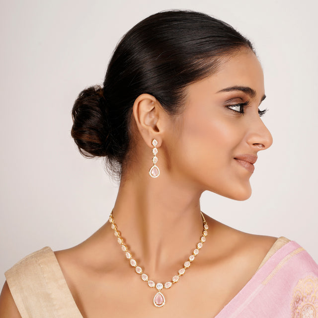 22k Gold Plated Zivara Elariz Necklace Set
