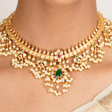 22k Gold Plated Kanaka Anvaya Necklace Set