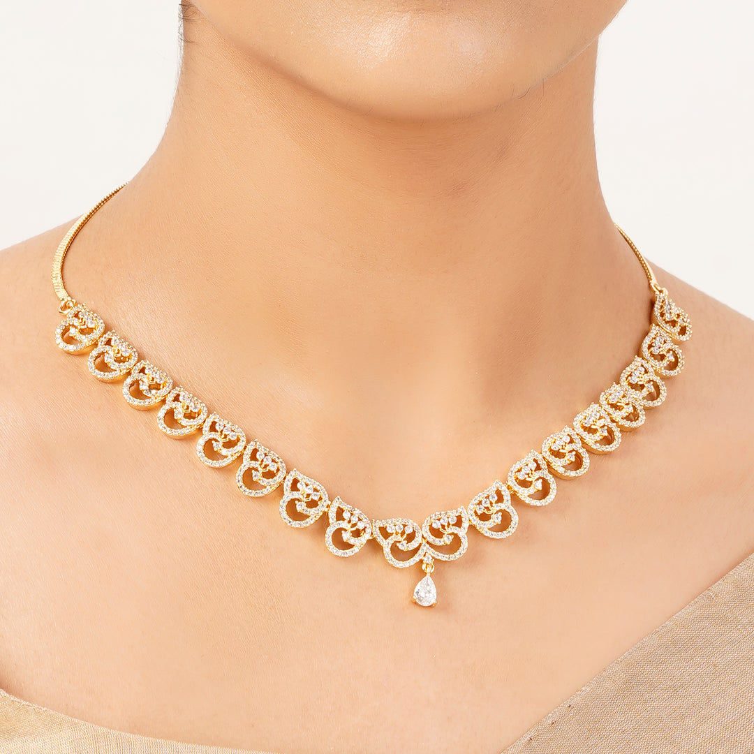 22k Gold Plated Gulnaar Dhara Necklace Set