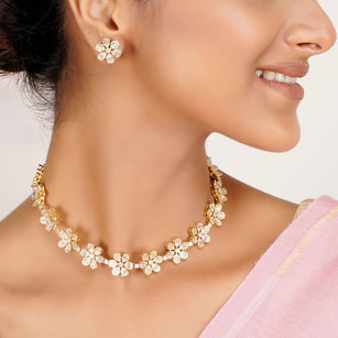 22k Gold Plated Zivara Vanya Necklace Set