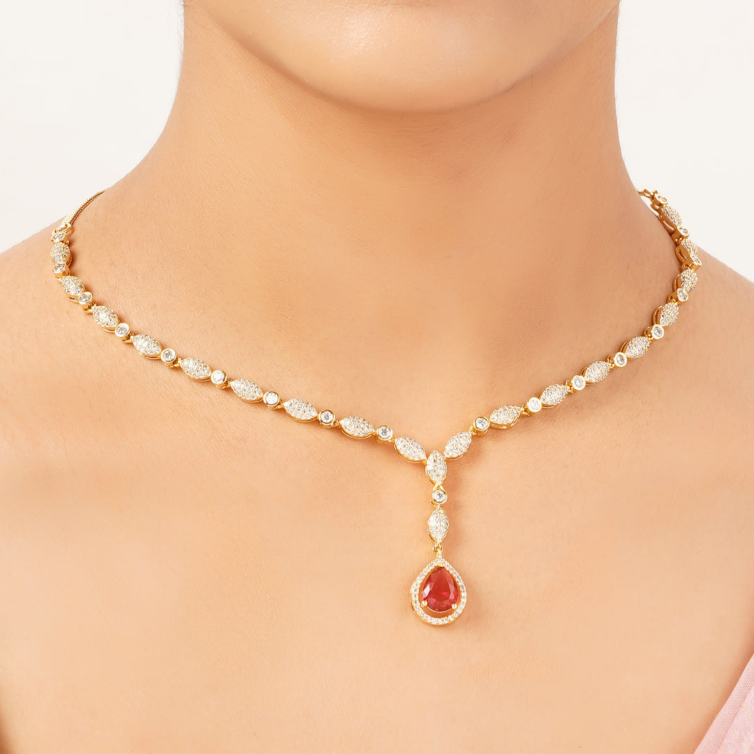 22k Gold Plated Gulnaar Sindoor Necklace Set
