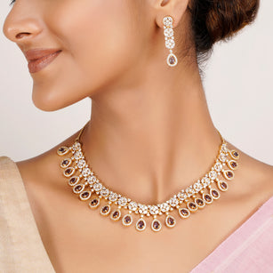 22k Gold Plated Zivara Kanira Necklace Set