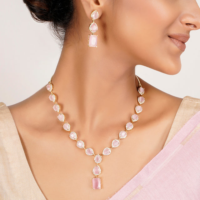 22k Gold Plated Zivara Aneira Necklace Set